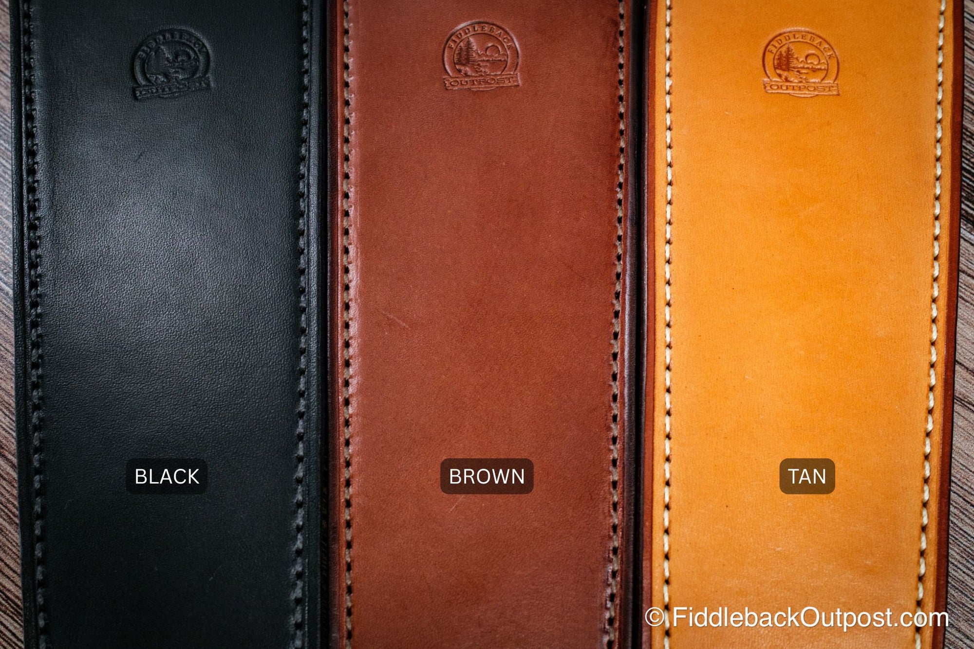 Plain Leather Rifle Shoulder Sling Pad - Colors - Fiddleback Outpost