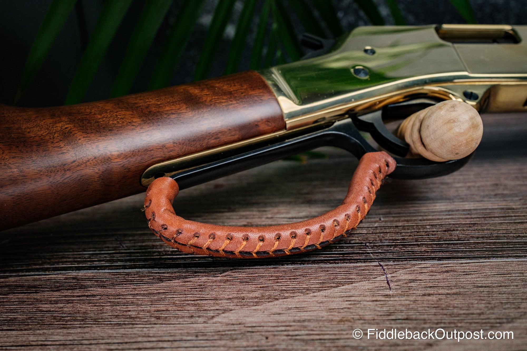 Large Leather Lever Wrap for Lever Action Rifle - Henry - Fiddleback Outpost