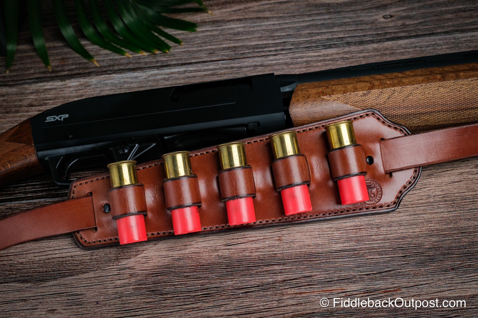 Leather Sling Shoulder Pad WITH Ammo Loops - Fiddleback Outpost