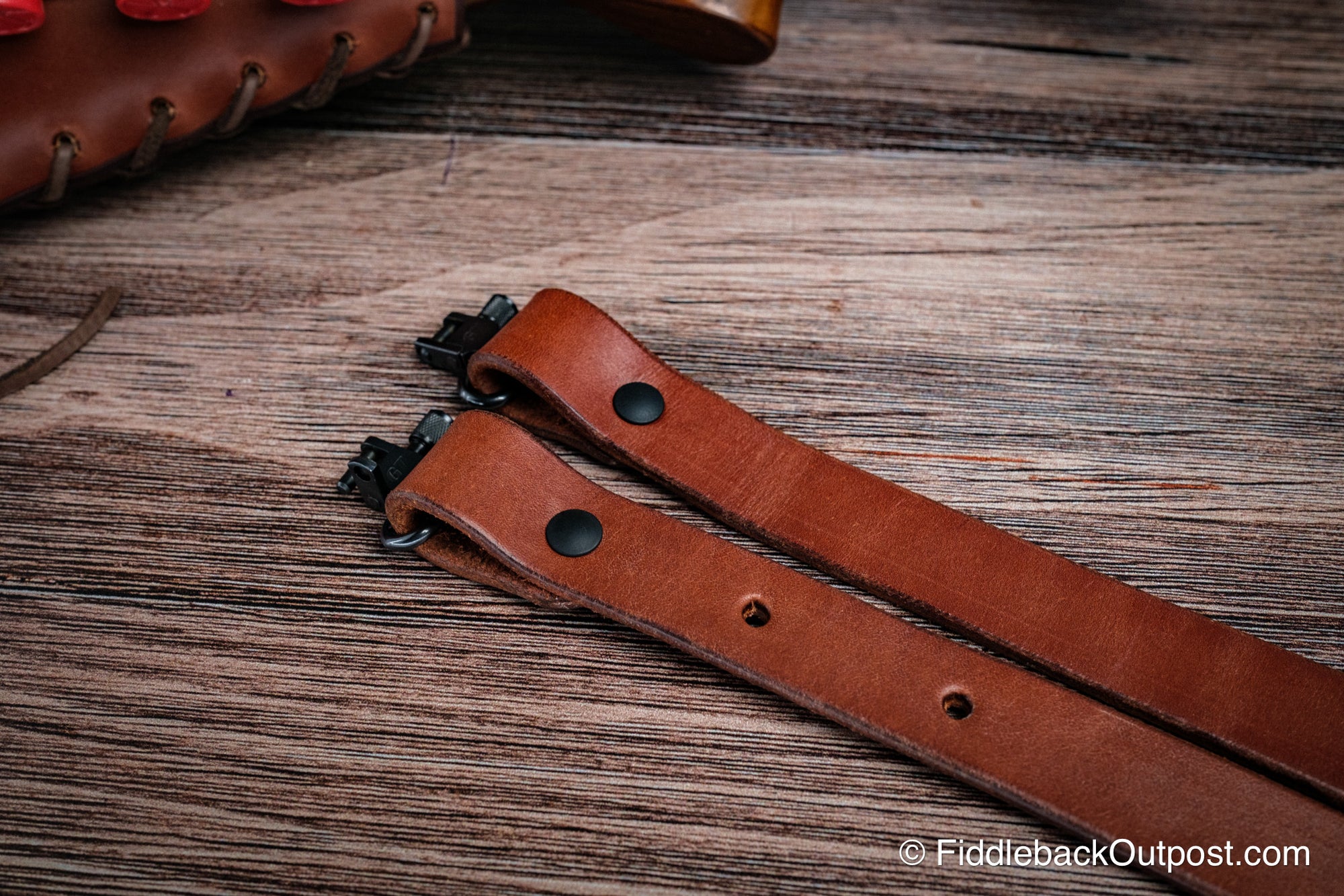 Leather Shotgun Sling with Swivels - Fiddleback Outpost