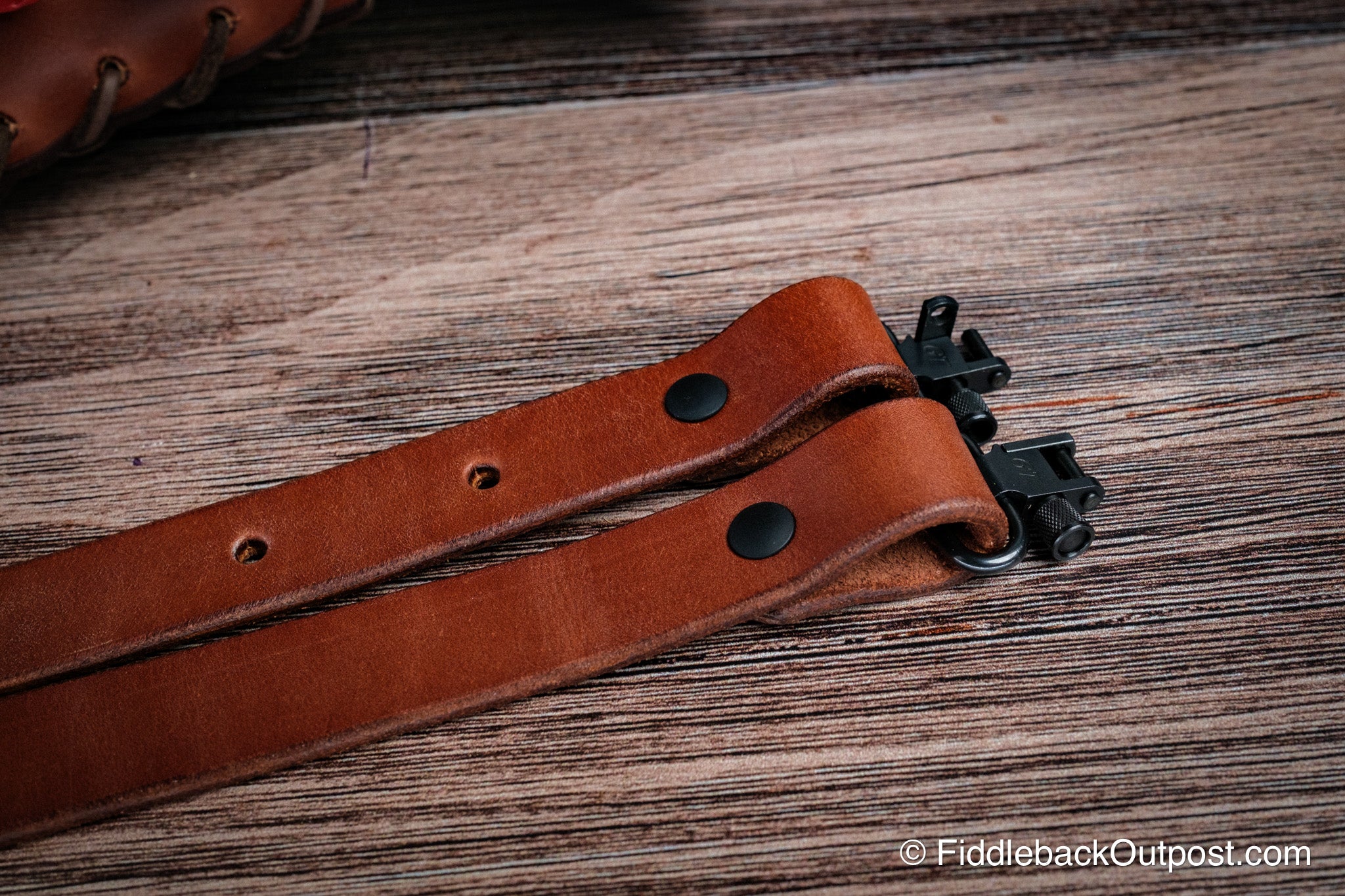 Leather Shotgun Sling with Swivels - Fiddleback Outpost