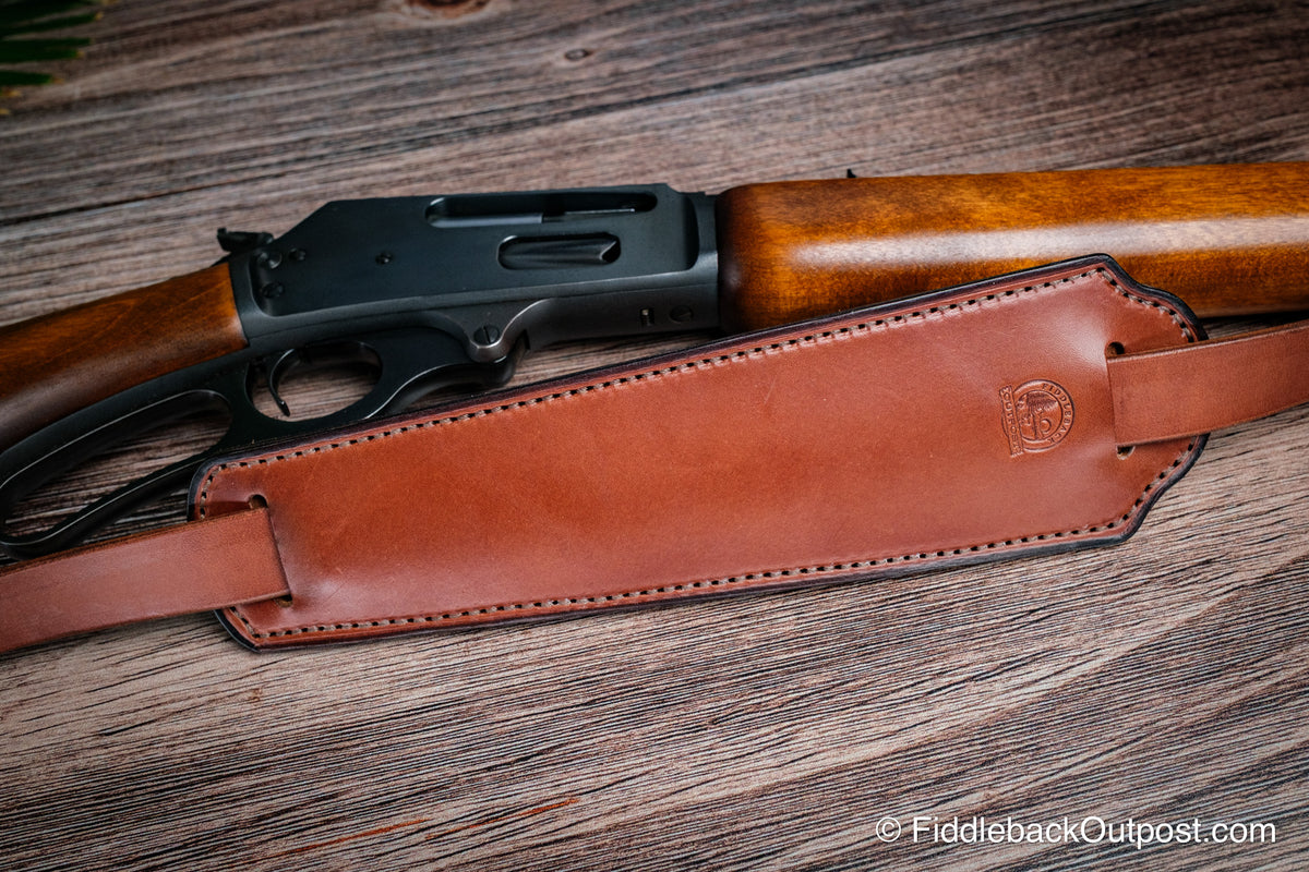 Plain Leather Rifle Shoulder Sling Pad - Fiddleback Outpost