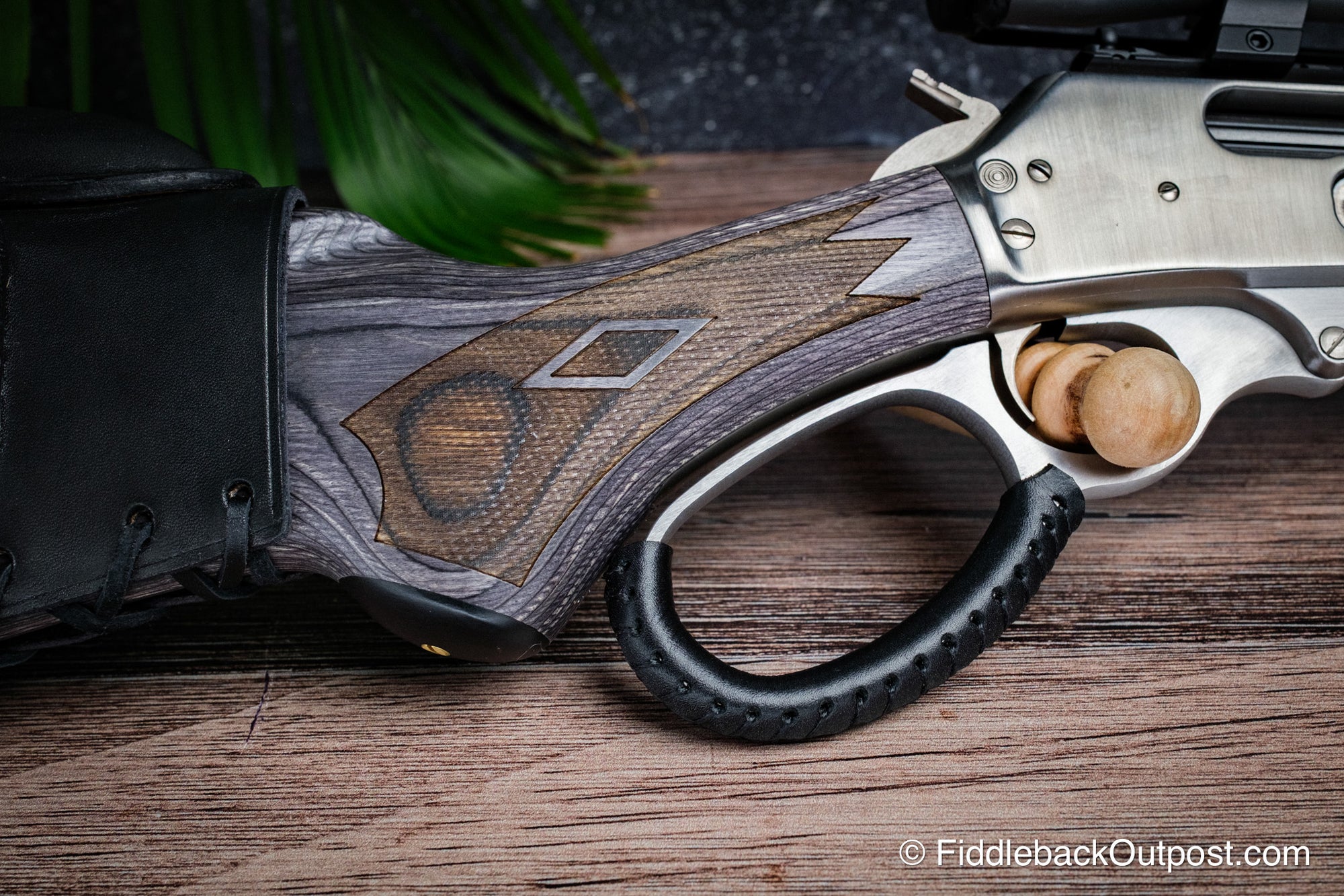 Leather Lever Wrap for Lever Action Rifle - Marlin - Fiddleback Outpost