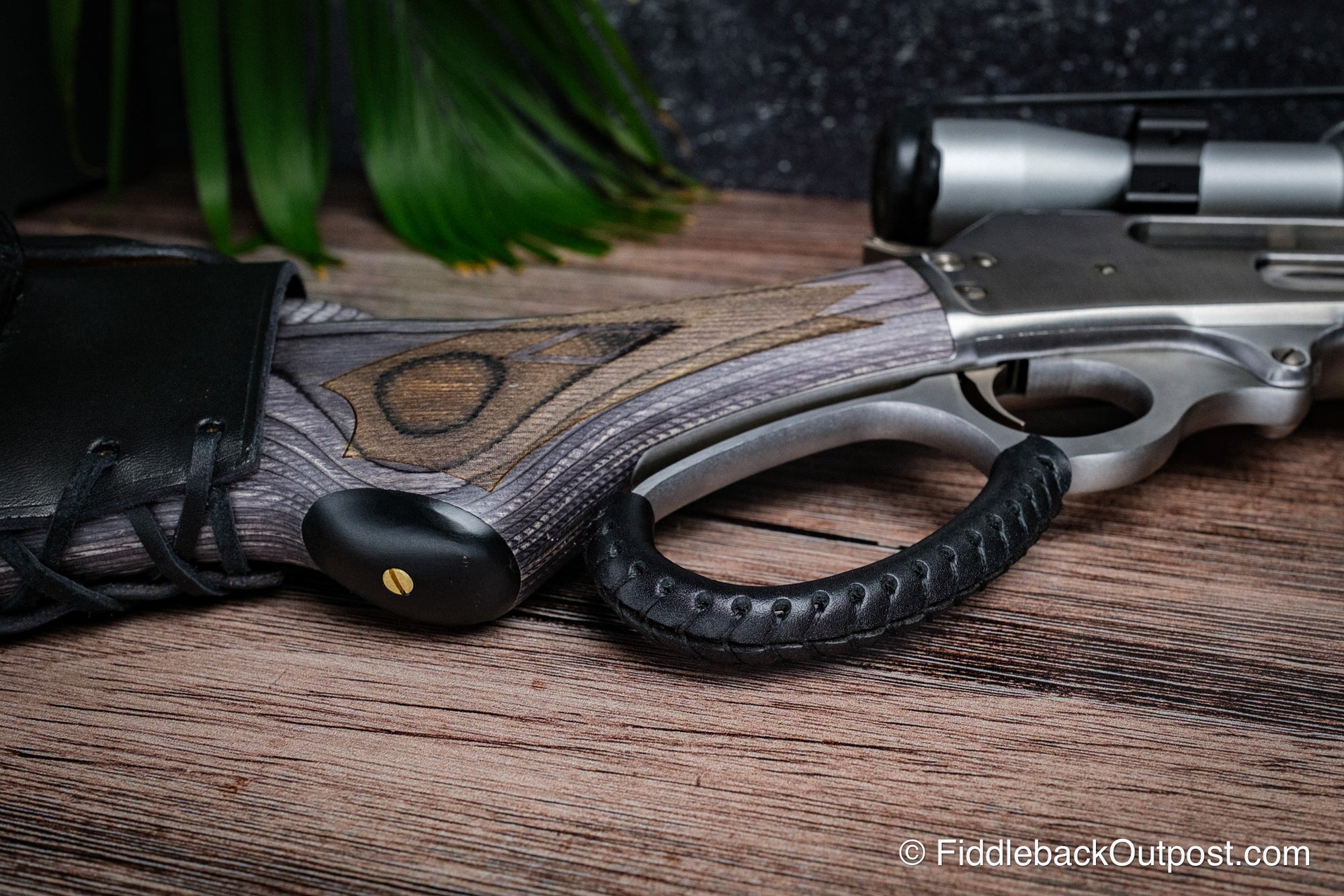 Medium Leather Lever Wrap for Lever Action Rifle - Marlin - Fiddleback Outpost