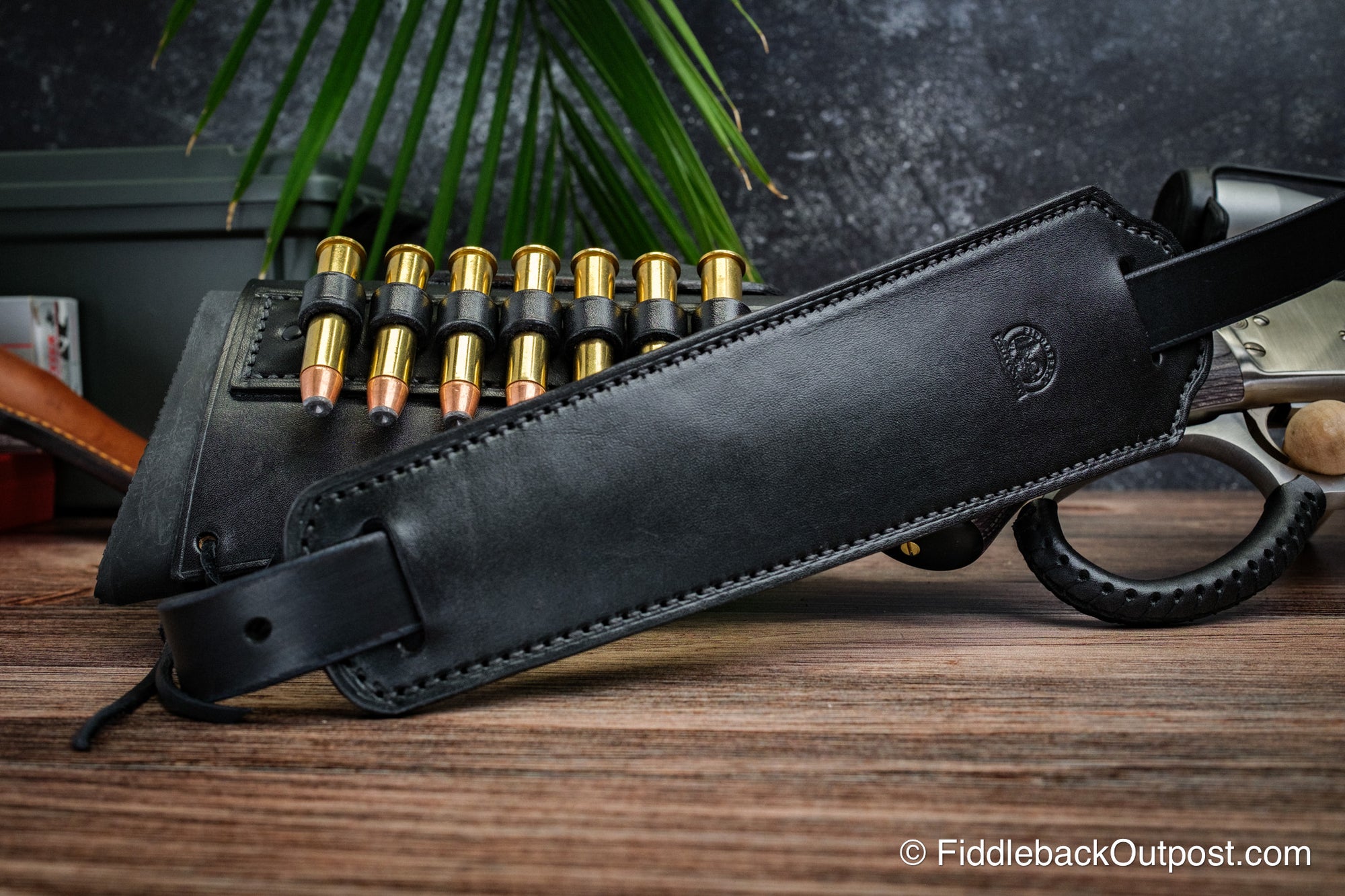 Plain Leather Rifle Shoulder Sling Pad - Fiddleback Outpost
