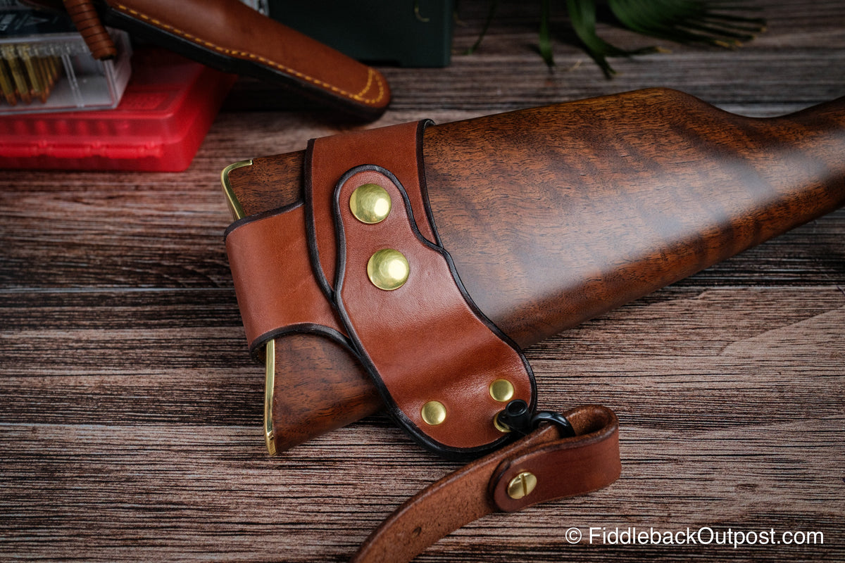 Leather Rifle Harness and Sling Set - No Drilling Required - Fiddleback Outpost