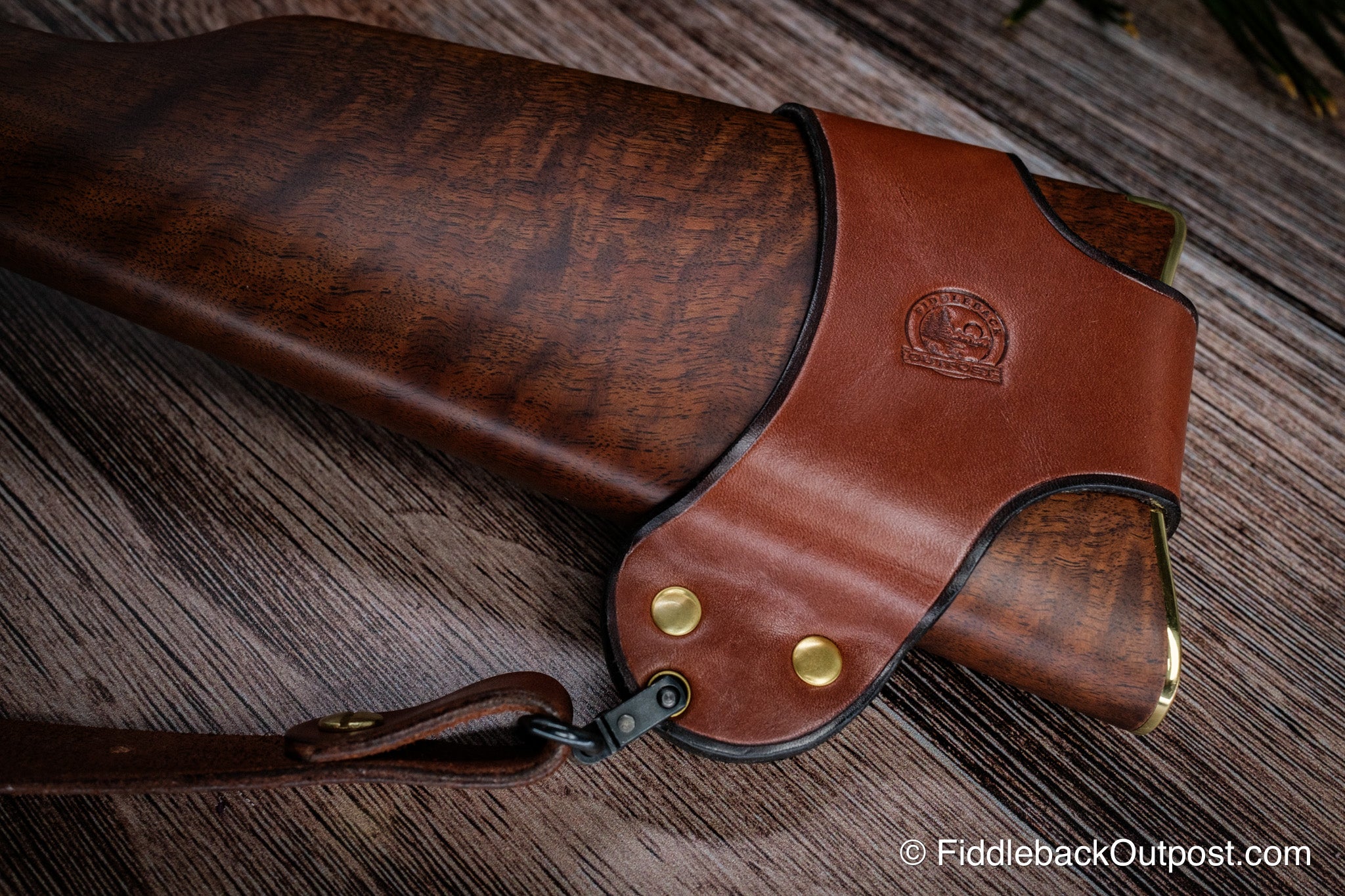 Leather Rifle Harness and Sling Set - No Drilling Required - Fiddleback Outpost