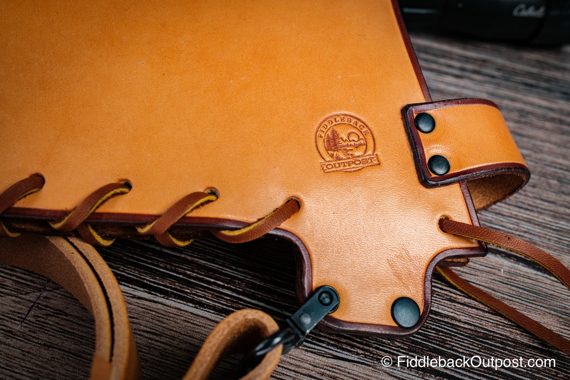 Fiddleback Outpost - Leather Butt Stock Cover and Sling Set - Drill Free Sling For Shotguns - No Drill