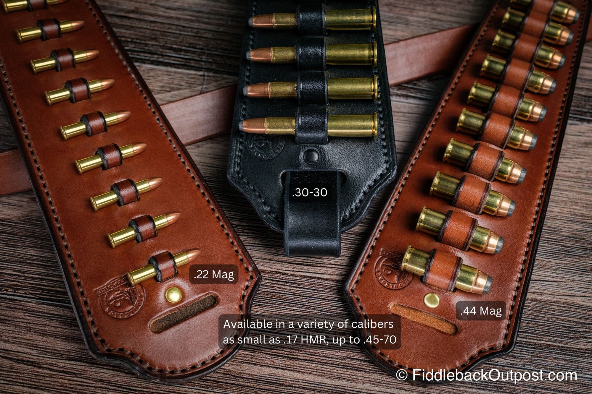 Leather Rifle Sling Shoulder Pad WITH Ammo Loops - Fiddleback Outpost