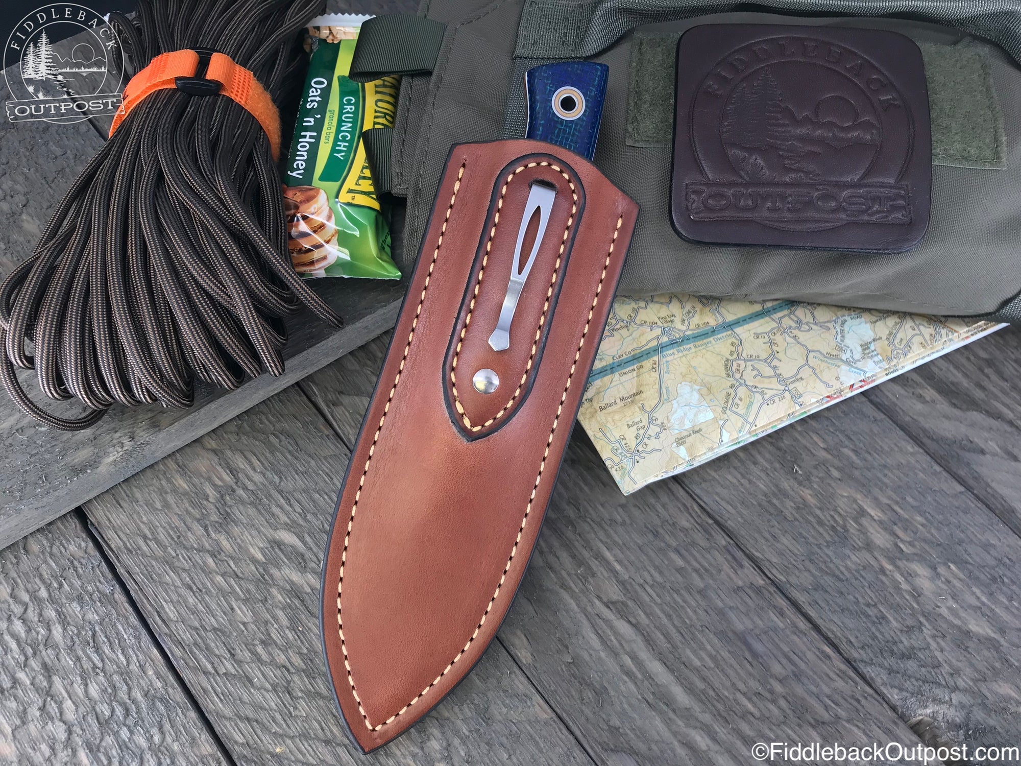 Diomedes Industries - APS 748 - Fiddleback Outpost - Leather Pocket Sheath