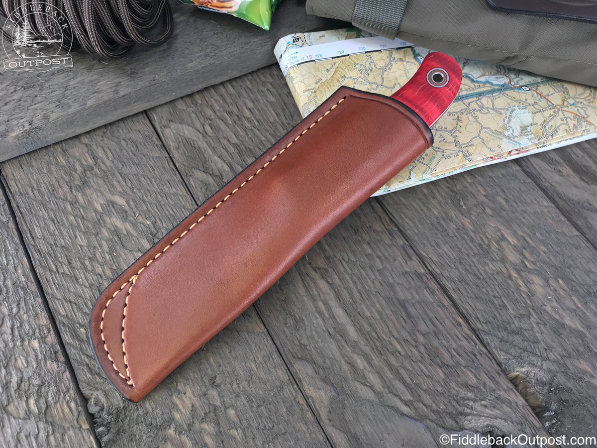 Diomedes Industries - Trekker 718 - Fiddleback Outpost - Leather Belt Sheath for Knife