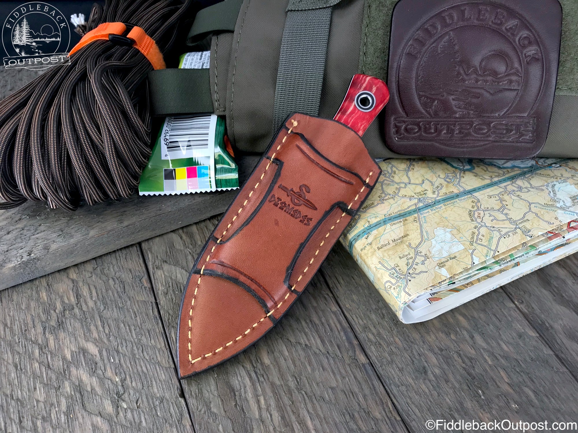 Diomedes Industries - XCarry 538 - Fiddleback Outpost - Leather Belt Sheath