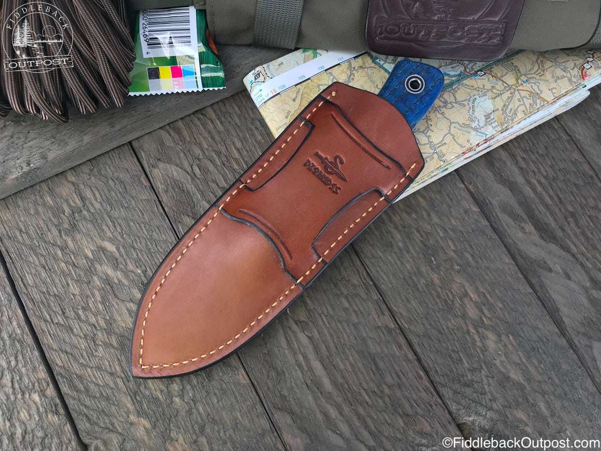 Diomedes Industries - XCarry 748 WIDE - Fiddleback Outpost - Leather Belt Sheath for Knife