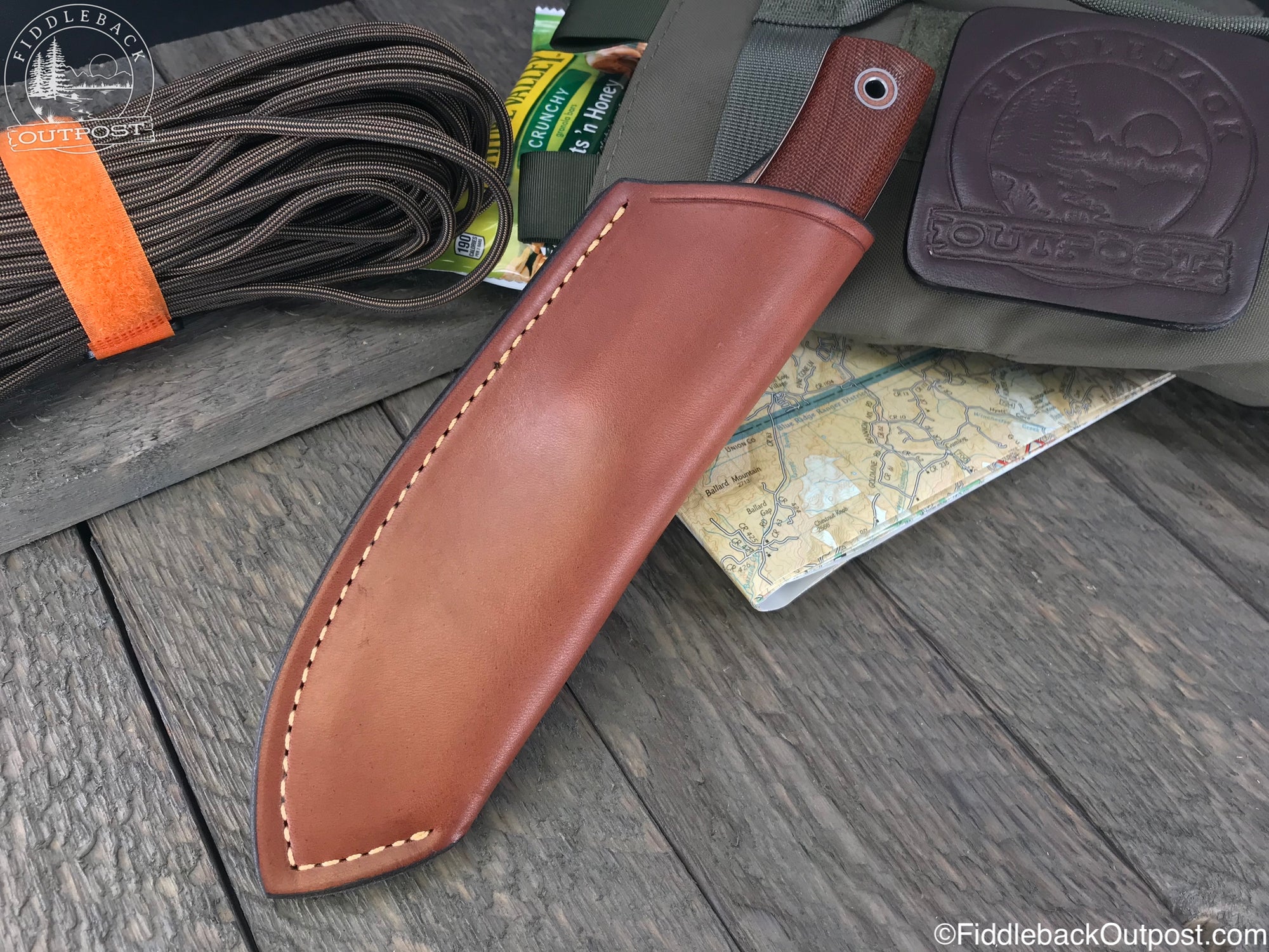 Diomedes Industries - Butterfly 768 MUK - Fiddleback Outpost - Leather Belt Sheath