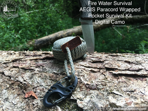 Fire Water Survival - AEGIS Paracord Wrapped Pocket Survival Kit - Fiddleback Outpost