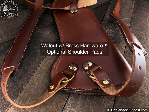 Leather Shoulder Strap with Double-Sided Tan Leather 3/4 Wide