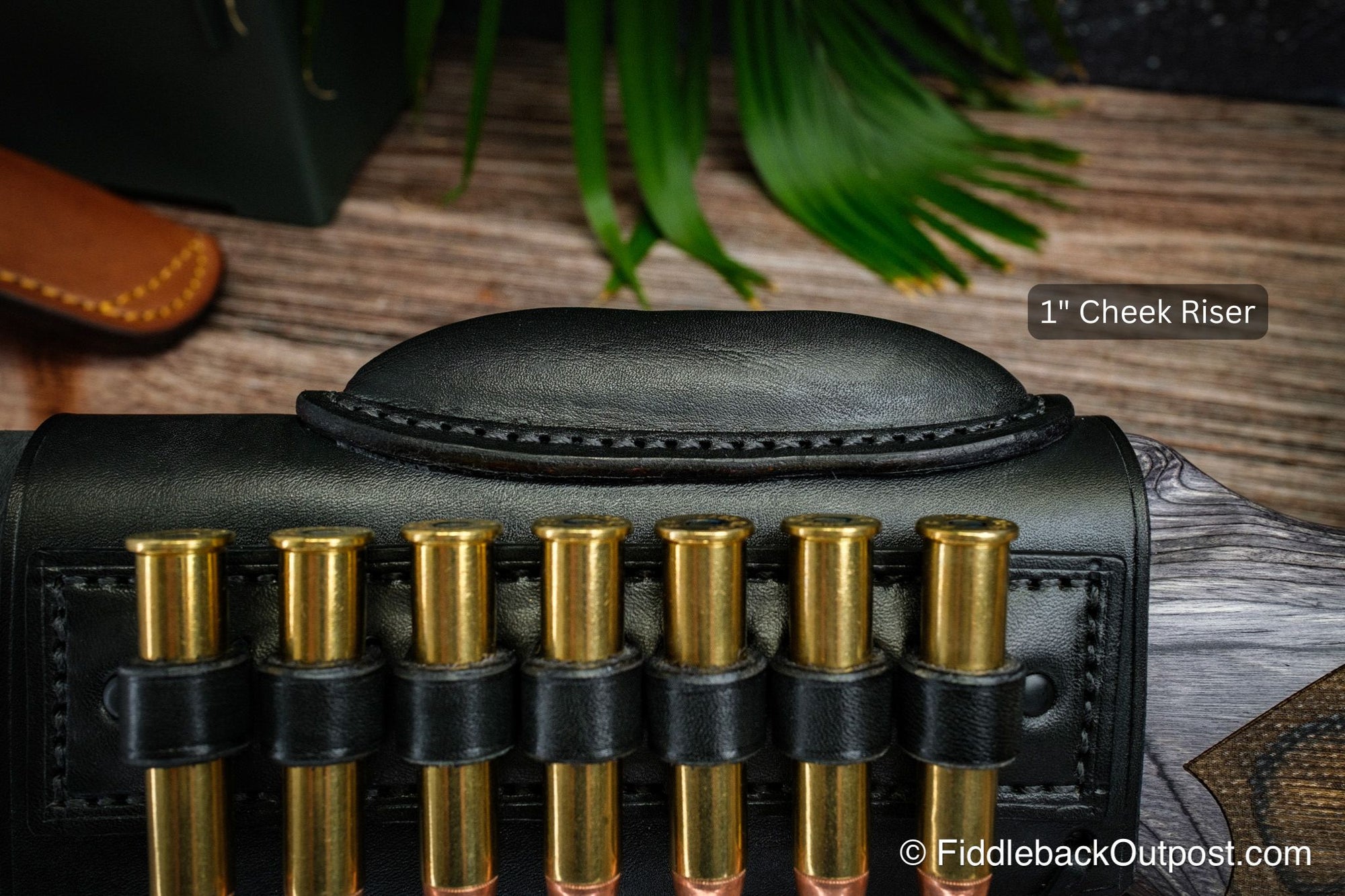 Leather Rifle Butt Stock Cover Optional Cheek Riser, Ammo Loops