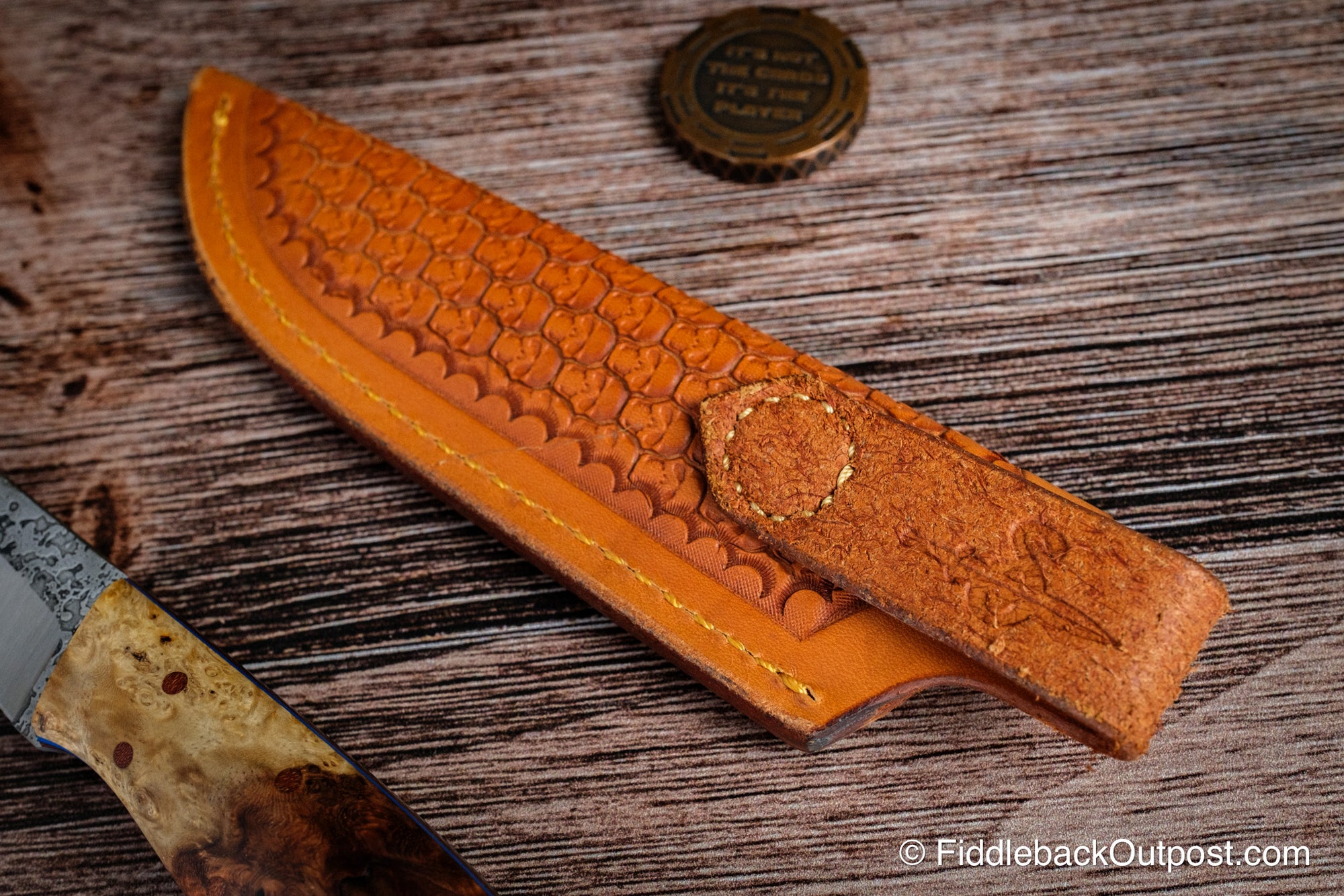 Diomedes Industries Traditional 638 - Leather Belt Sheath - Custom T800 Army Tooling