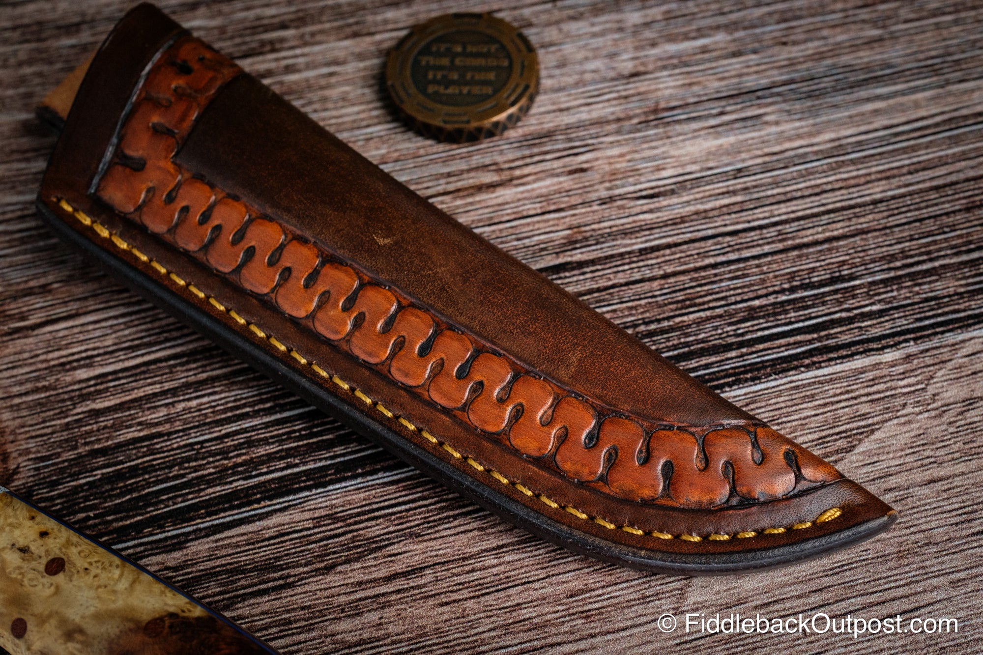 Diomedes Industries Traditional 728 - Leather Belt Sheath - Custom Choco Serpentine