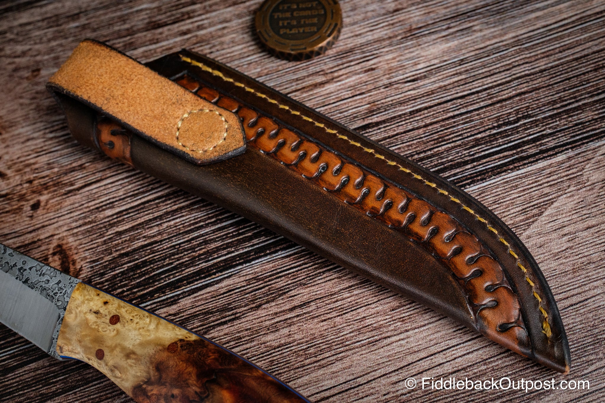 Diomedes Industries Traditional 728 - Leather Belt Sheath - Custom Choco Serpentine