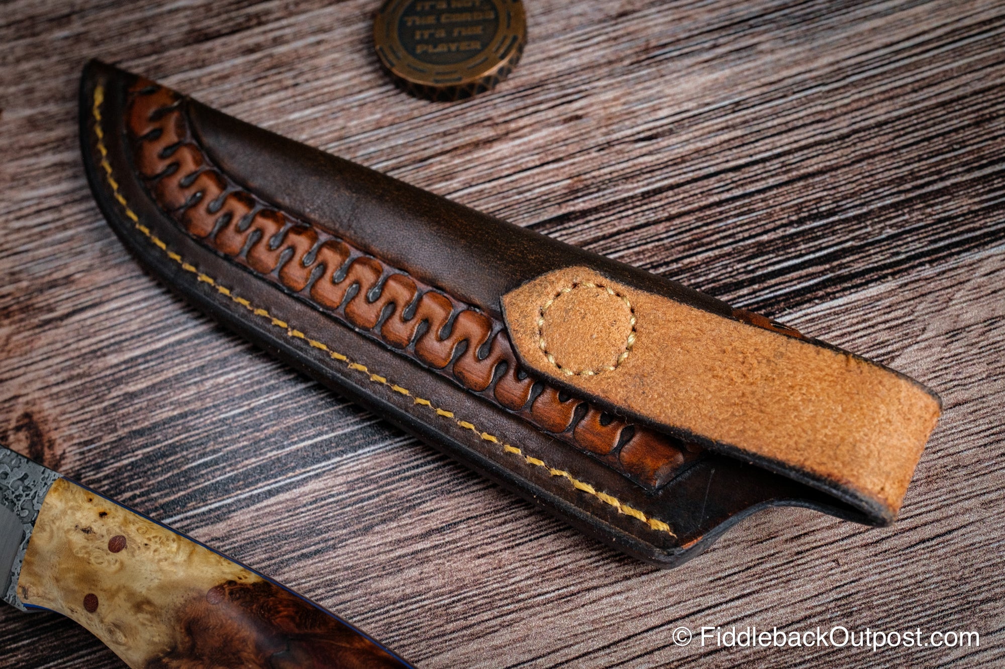 Diomedes Industries Traditional 728 - Leather Belt Sheath - Custom Choco Serpentine