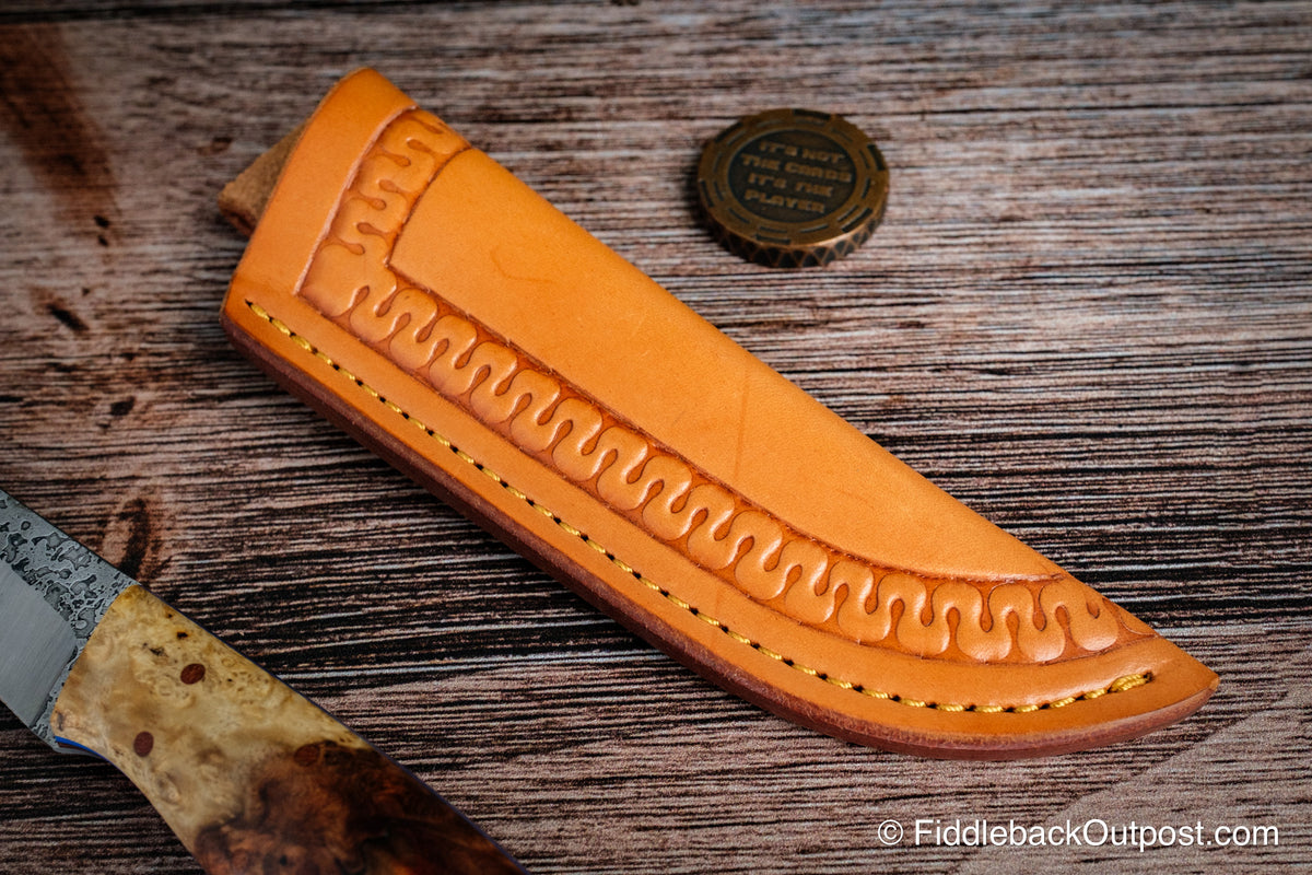 Diomedes Traditional 658 - Leather Belt Sheath - Custom Serpentine Border Tooling