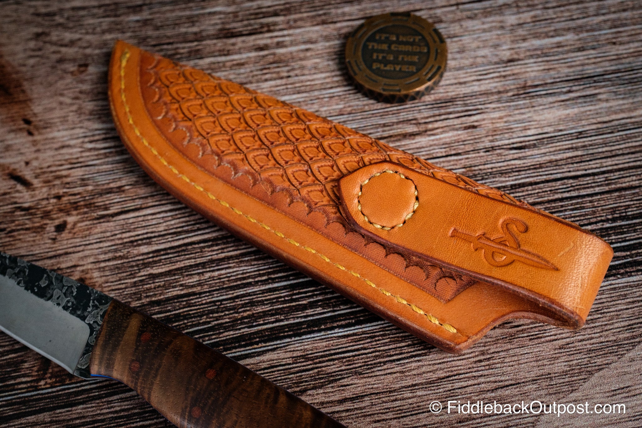 Diomedes Industries Traditional 638 - Leather Belt Sheath - Obsidian Crest