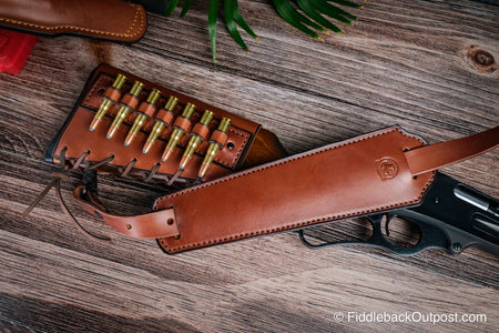 Plain Leather Rifle Shoulder Sling Pad - Fiddleback Outpost