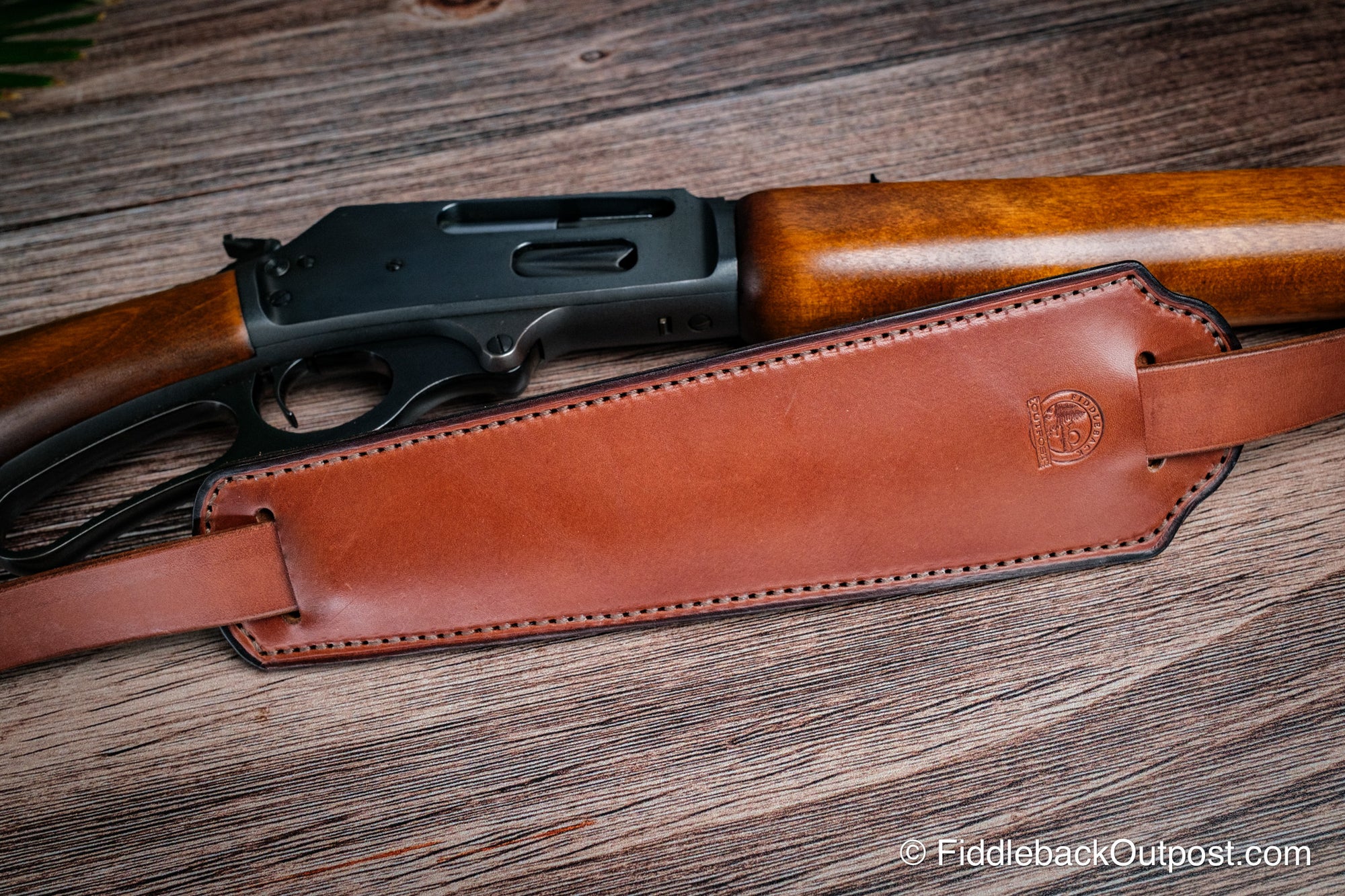 Plain Leather Rifle Shoulder Sling Pad - Fiddleback Outpost