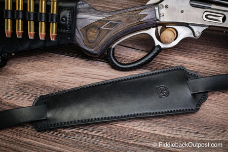Plain Leather Rifle Shoulder Sling Pad - Fiddleback Outpost