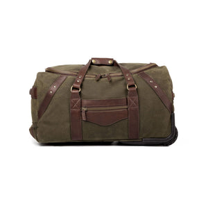 Campaign Waxed Canvas Rolling Carry-On Duffle Bag