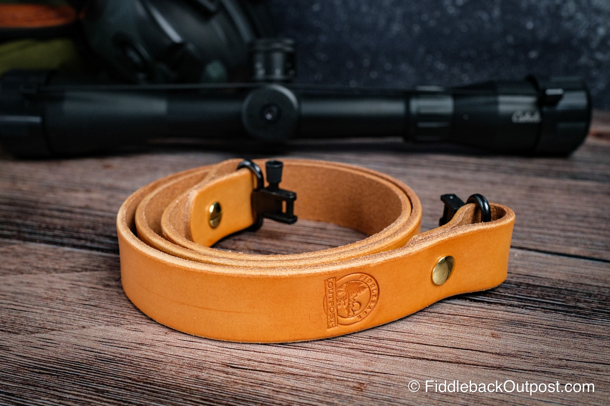 Leather Shotgun Sling with Swivels - Fiddleback Outpost