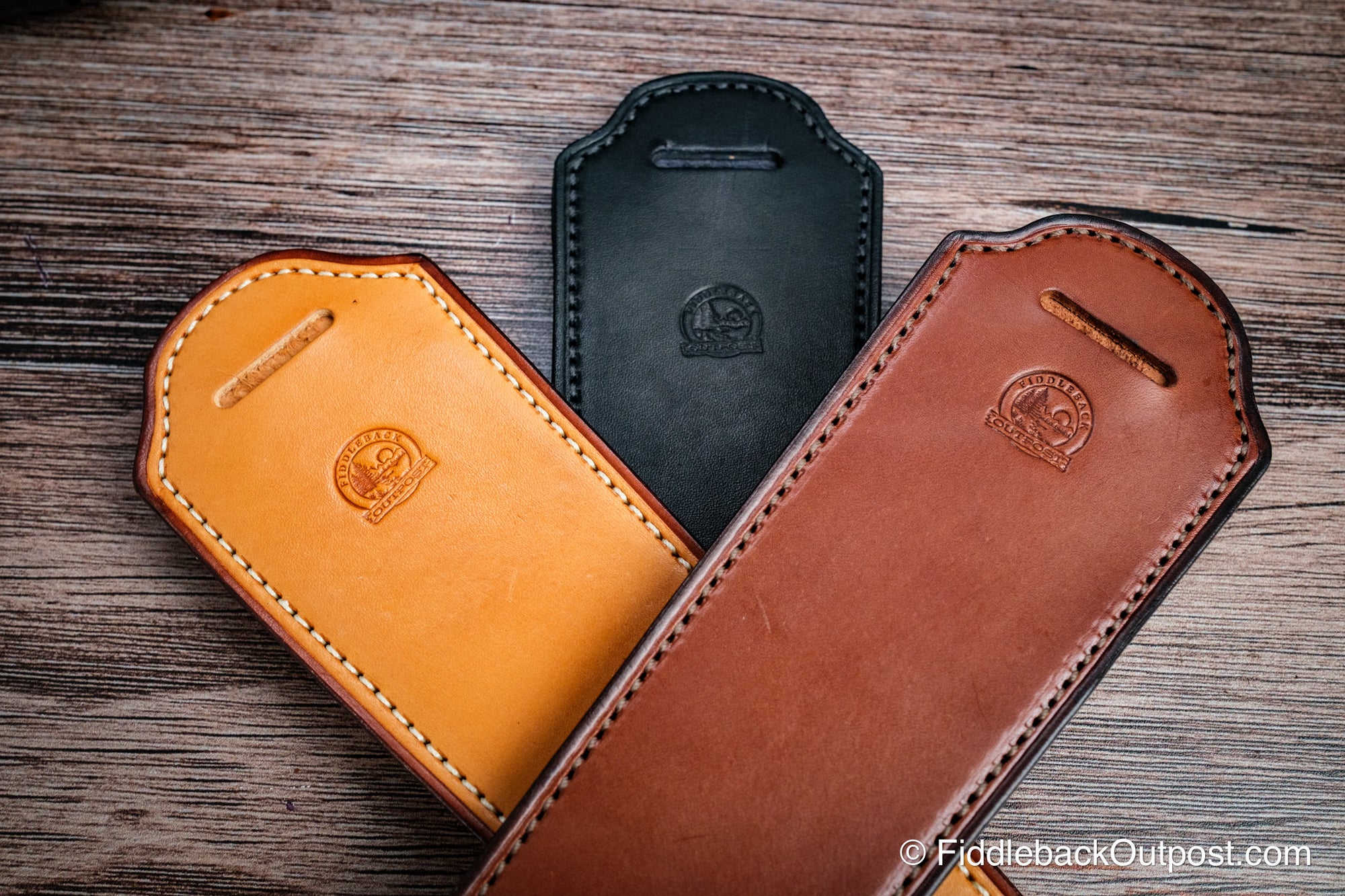 Plain Leather Rifle Shoulder Sling Pad - Colors - Fiddleback Outpost
