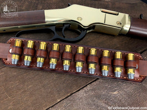 Ammo Carrier for Rifle Sling - RLO Custom Leather - Fiddleback Outpost