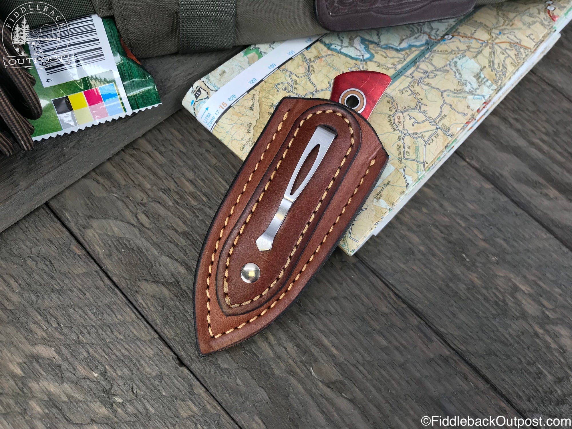 Diomedes Industries - APS 418 - Fiddleback Outpost - Leather Pocket Sheath