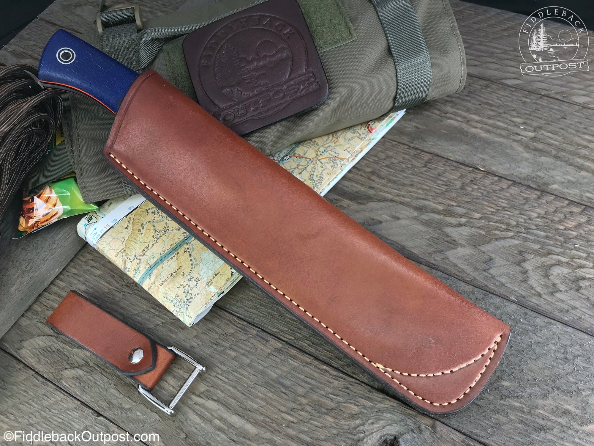 Diomedes Industries - Trekker 1038 CAMP - Fiddleback Outpost - Leather Belt Sheath
