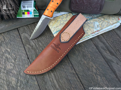 Diomedes Industries - Traditional 638 - Fiddleback Outpost - Leather Belt Sheath for Knife