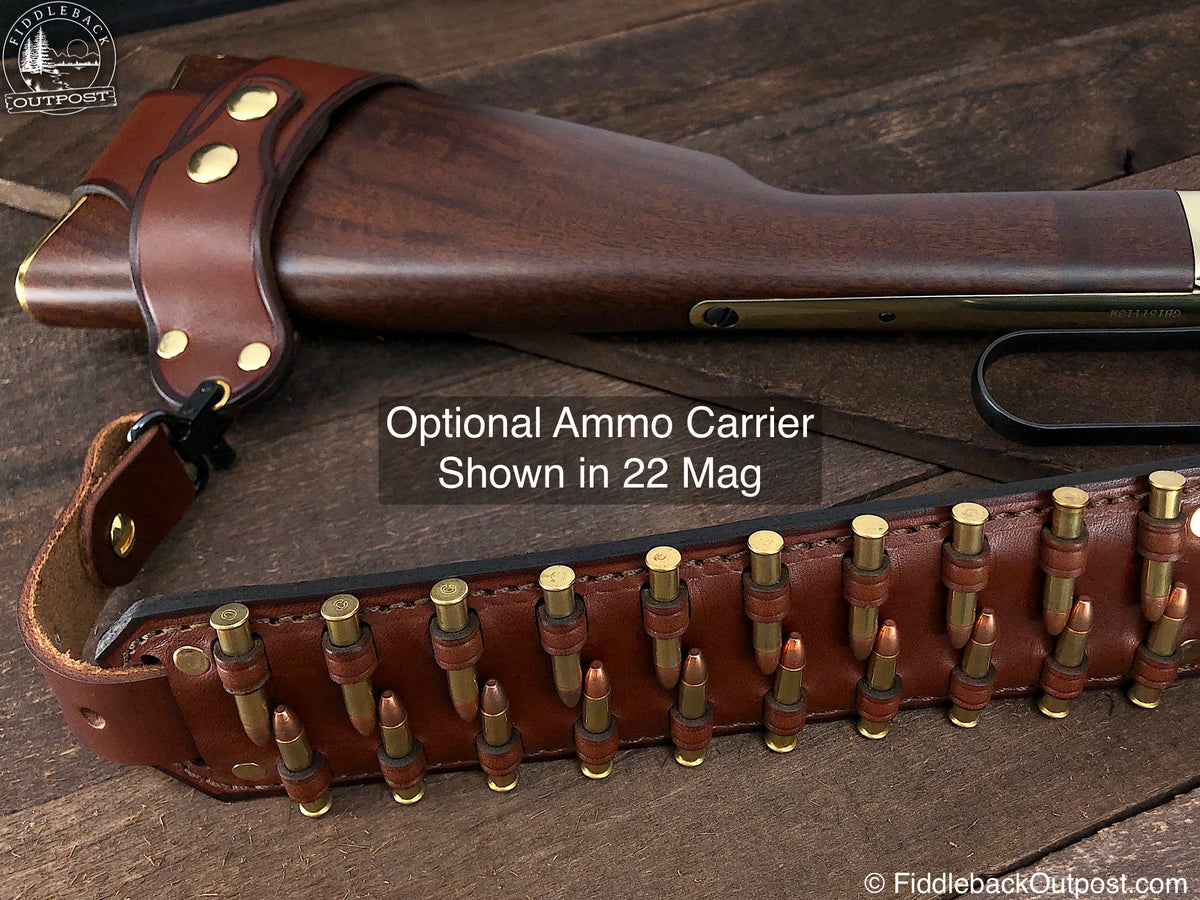 No Drill Harnessed Rifle Sling RLO Custom Leather Fiddleback Outpost