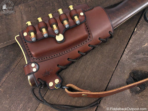 Rifle Butt Stock Cover With Integrated Sling - RLO Custom Leather - Fiddleback Outpost